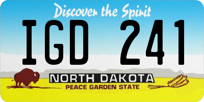 ND license plate IGD241