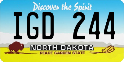 ND license plate IGD244