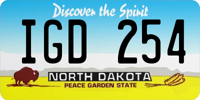 ND license plate IGD254