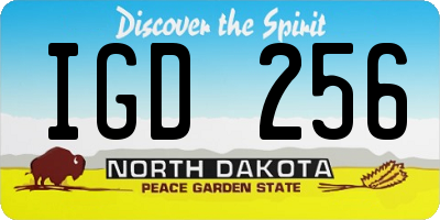 ND license plate IGD256