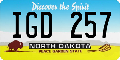 ND license plate IGD257