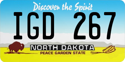 ND license plate IGD267