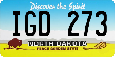 ND license plate IGD273