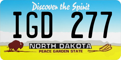 ND license plate IGD277
