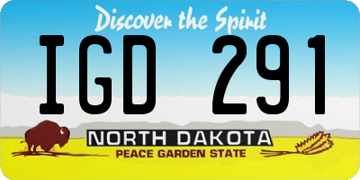 ND license plate IGD291