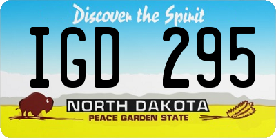 ND license plate IGD295