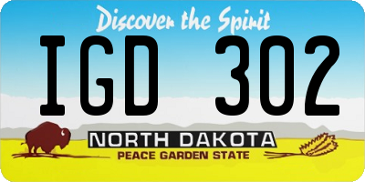 ND license plate IGD302
