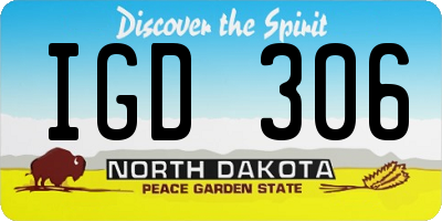 ND license plate IGD306