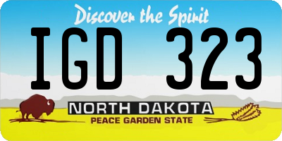 ND license plate IGD323