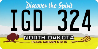 ND license plate IGD324