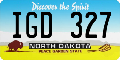 ND license plate IGD327