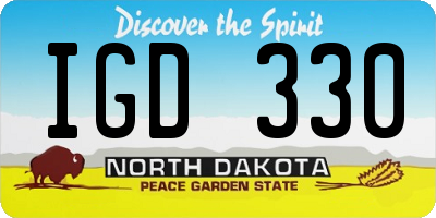 ND license plate IGD330