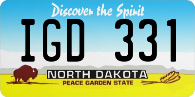 ND license plate IGD331
