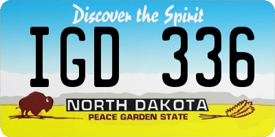 ND license plate IGD336