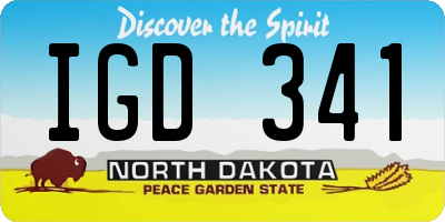 ND license plate IGD341