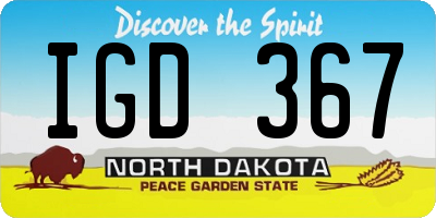 ND license plate IGD367