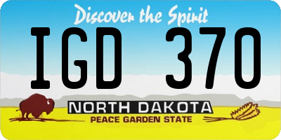 ND license plate IGD370