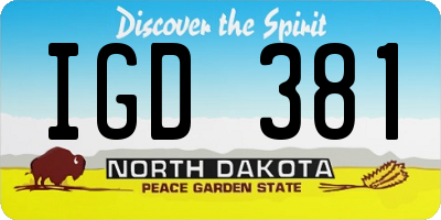 ND license plate IGD381