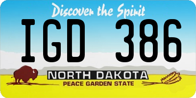 ND license plate IGD386