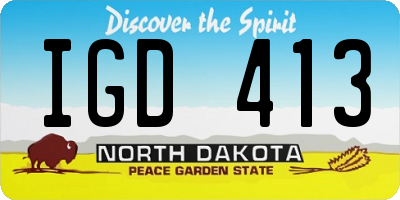 ND license plate IGD413