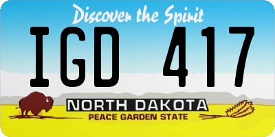ND license plate IGD417