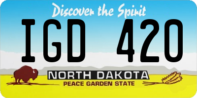 ND license plate IGD420