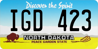 ND license plate IGD423