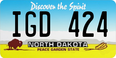 ND license plate IGD424