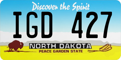 ND license plate IGD427
