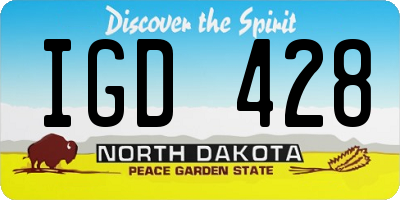 ND license plate IGD428
