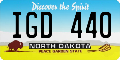 ND license plate IGD440