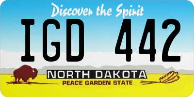 ND license plate IGD442