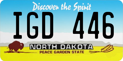 ND license plate IGD446