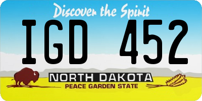 ND license plate IGD452
