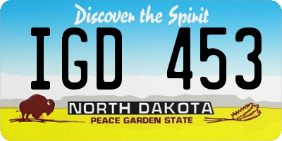 ND license plate IGD453