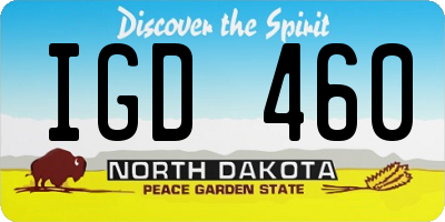 ND license plate IGD460