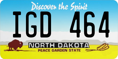 ND license plate IGD464