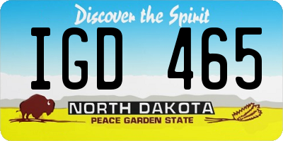 ND license plate IGD465
