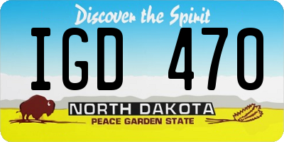 ND license plate IGD470