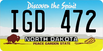 ND license plate IGD472