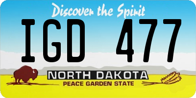 ND license plate IGD477