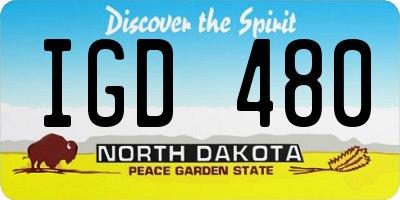 ND license plate IGD480