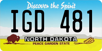 ND license plate IGD481