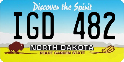 ND license plate IGD482