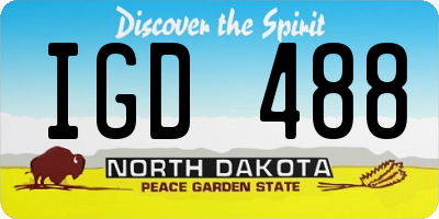 ND license plate IGD488