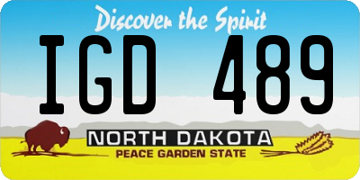 ND license plate IGD489