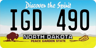 ND license plate IGD490