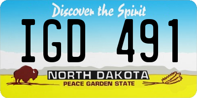 ND license plate IGD491