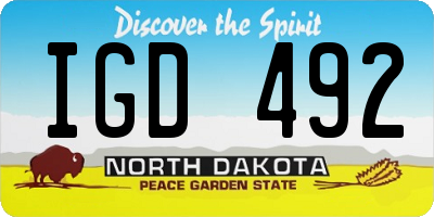 ND license plate IGD492