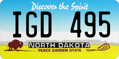 ND license plate IGD495